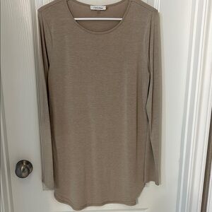 Calvin Klein Brown Fitted Tunic Long Sleeve Top